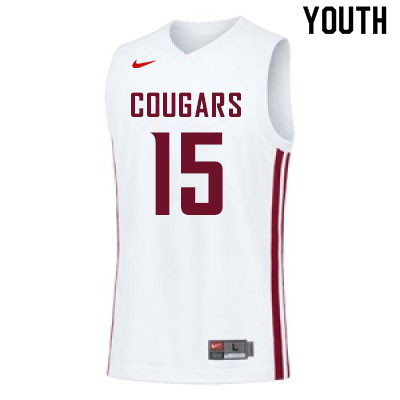 Youth #15 Volodymyr Markovetskyy Washington State Cougars College Basketball Jerseys Sale-White - Click Image to Close